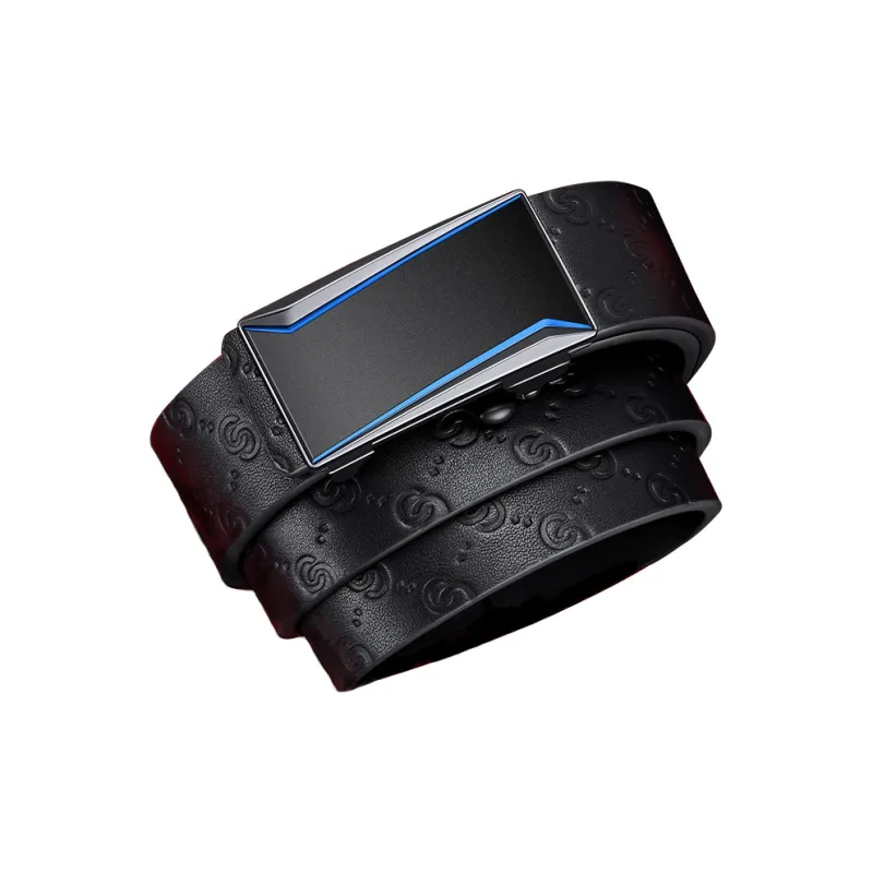 AUGTARLION Youth Business Pants With Automatic Buckle Split Cow Leather Leather Belts Men's 3.5cm-5