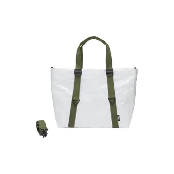 COMBACK Polyester Handbag, Shoulder Bag Tubas Unisex White/Black