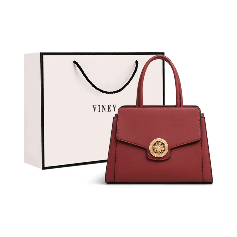 VINEY Synthetic Leather Handbag, Shoulder Bag, Crossbody Bag, Mom Bag Tubas Women's Red-4