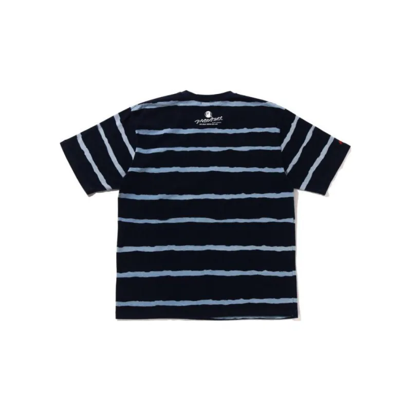 A BATHING APE Striped Cotton T shirt-3