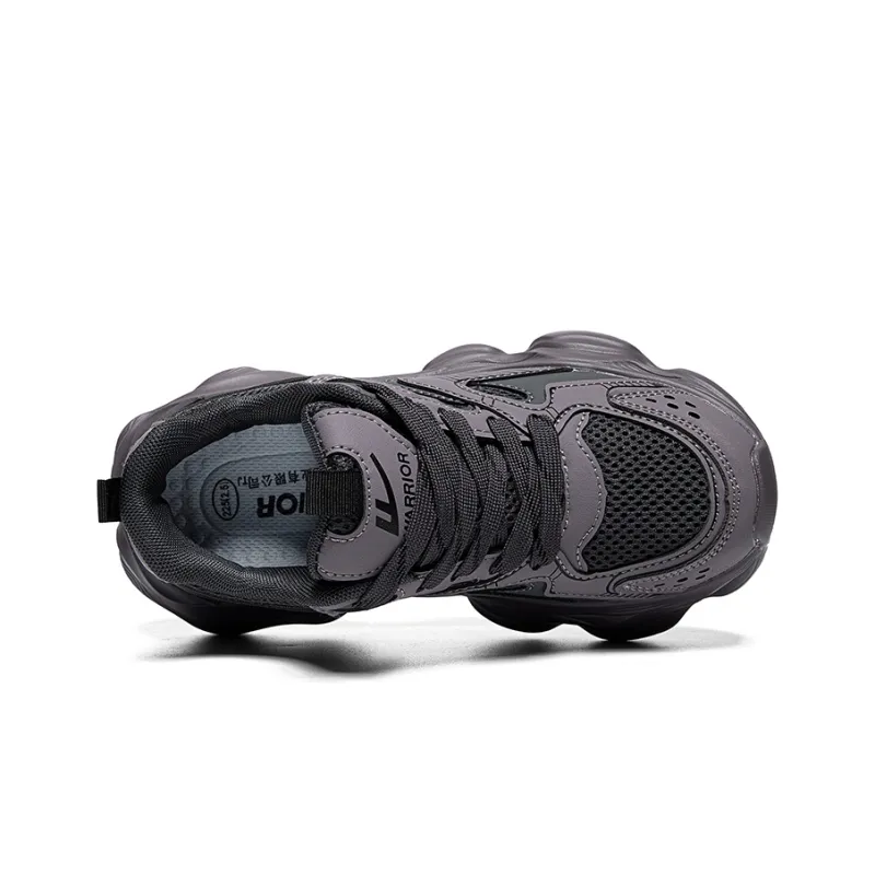 Warrior Students Platform Chunky Sneakers Lightweight And Breathable Low Top Casual Shoes Women's Dark Purple-2