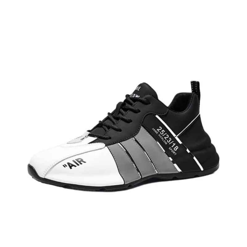 JANE HARLOW Height Increasing Lightweight Low-Top Casual Shoes Men's White Gray Black-1