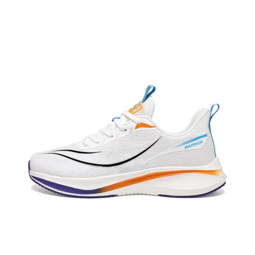 WARRIOR Running Shoes Unisex Low-Top Fluorescent White/Orange