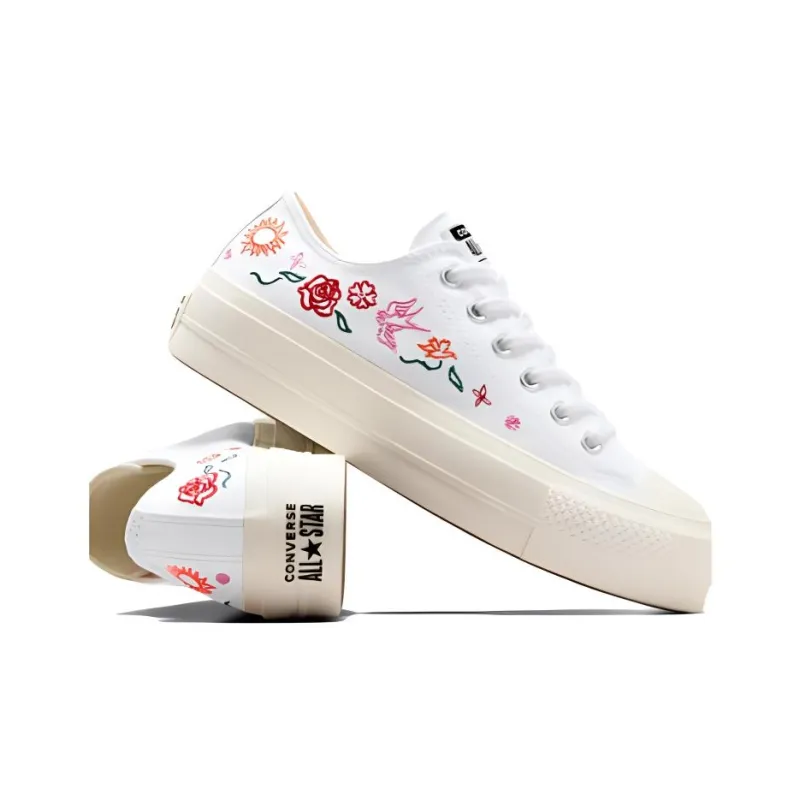Converse Women's Chuck Taylor All Star Lift Platform Low 'Summer Embroidery' Women's-4