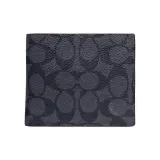 COACH 3 IN 1 Wallet Coated Canvas With Calfskin Wallet Men's Gray Blue