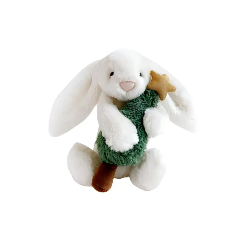 JELLYCAT Bashful Bunny With Christmas Tree Plush Toy-0
