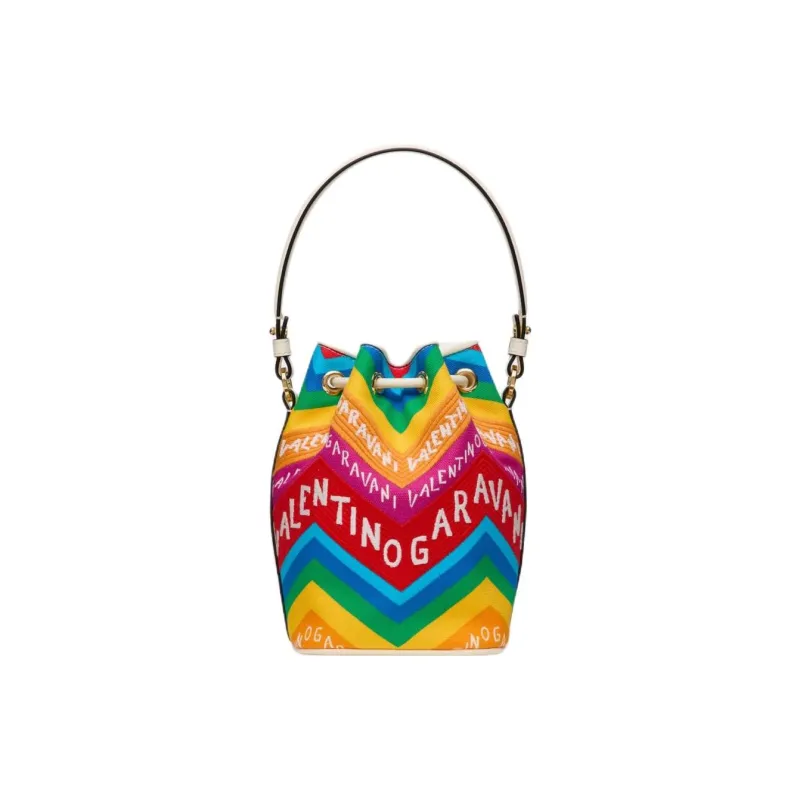 Valentino GARAVANI Canvas Bag, Bucket Bag, Handbag, Shoulder Bag, Crossbody Bag Mini Women's Multicolor-3