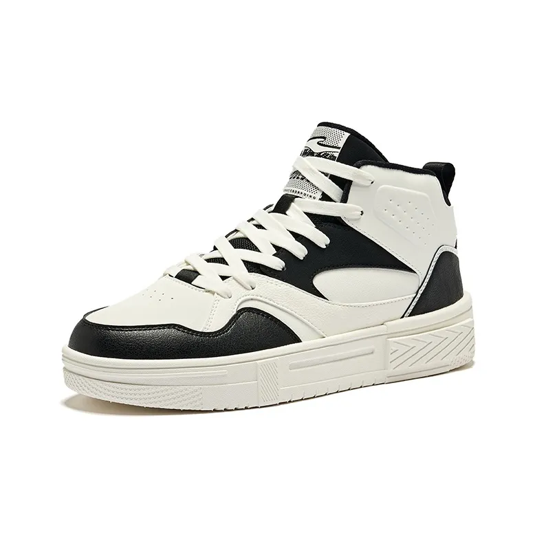 Erke Skateboard Shoes Men Low Top Microcrystal White Jet Black-2