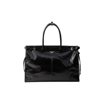 PRADA Leather Tote Bag, Shopping Bag, Handbag Men's Black