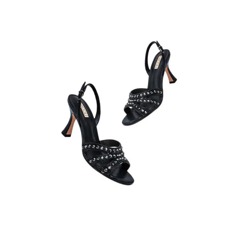 NICOLI Cosoria Strap Sandals 8.5cm Women's Black-4