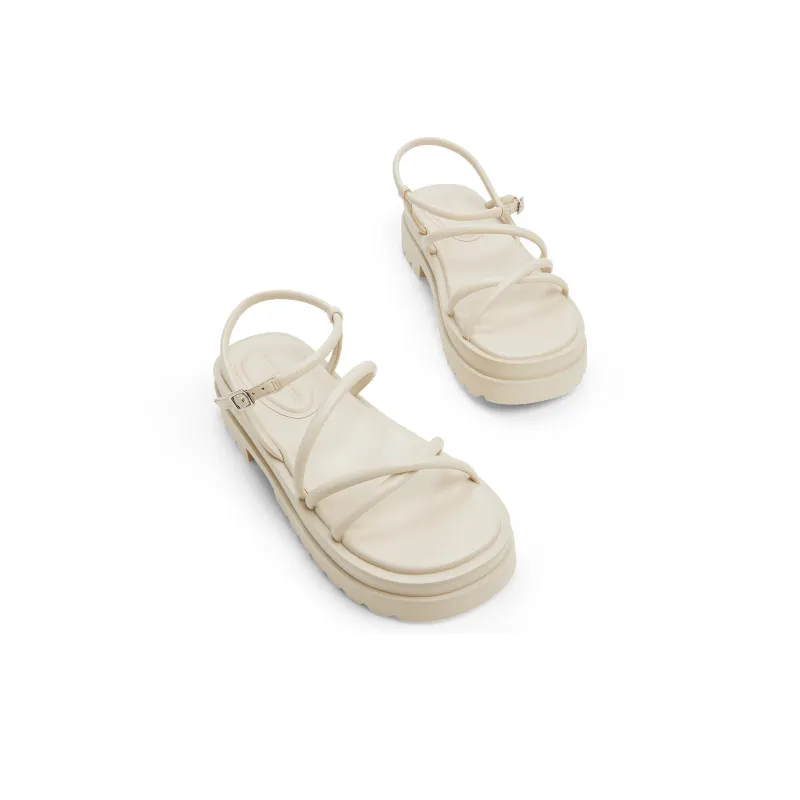 CHARLES&KEITH Small Ck One Strap Sandals 4.1cm Women's Silver/Silver/Beige/Beige/Black-7