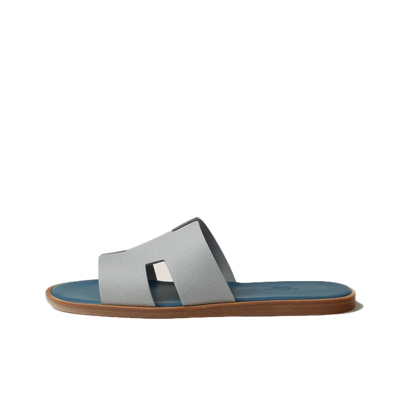 HERMES Izmir Slide Slippers Men's Gray Blue-0