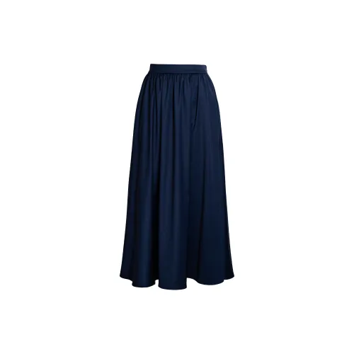 ROEYSHOUSE Casual Long Skirts Women's Dark Blue