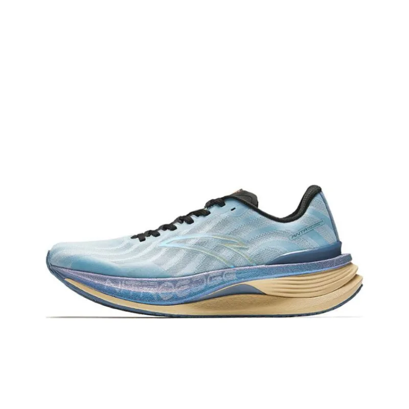 Anta Champion 3rd Gen PRO Anti Slip Wear Resistant Low Top Nitrogen Technology Sprint Running Shoes Men's Blue Black-0