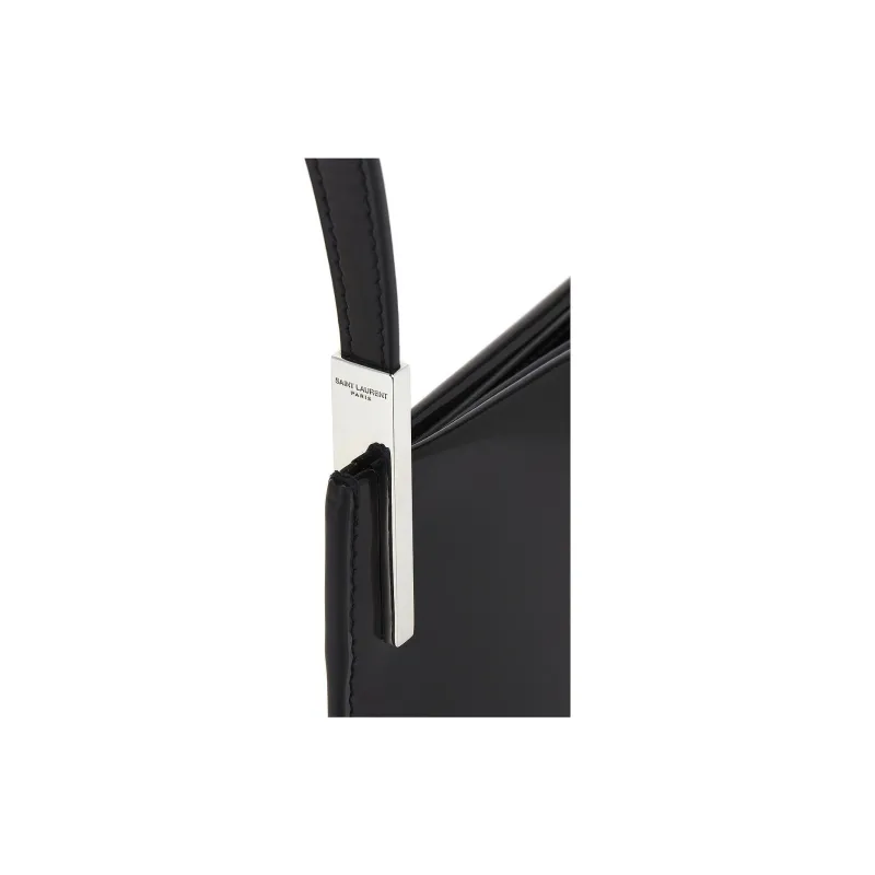 SAINT LAURENT Patent Leather One Shoulder Handbags Women's Black-4