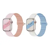 Apple Silicone Strap-Pink Gray * White Blue