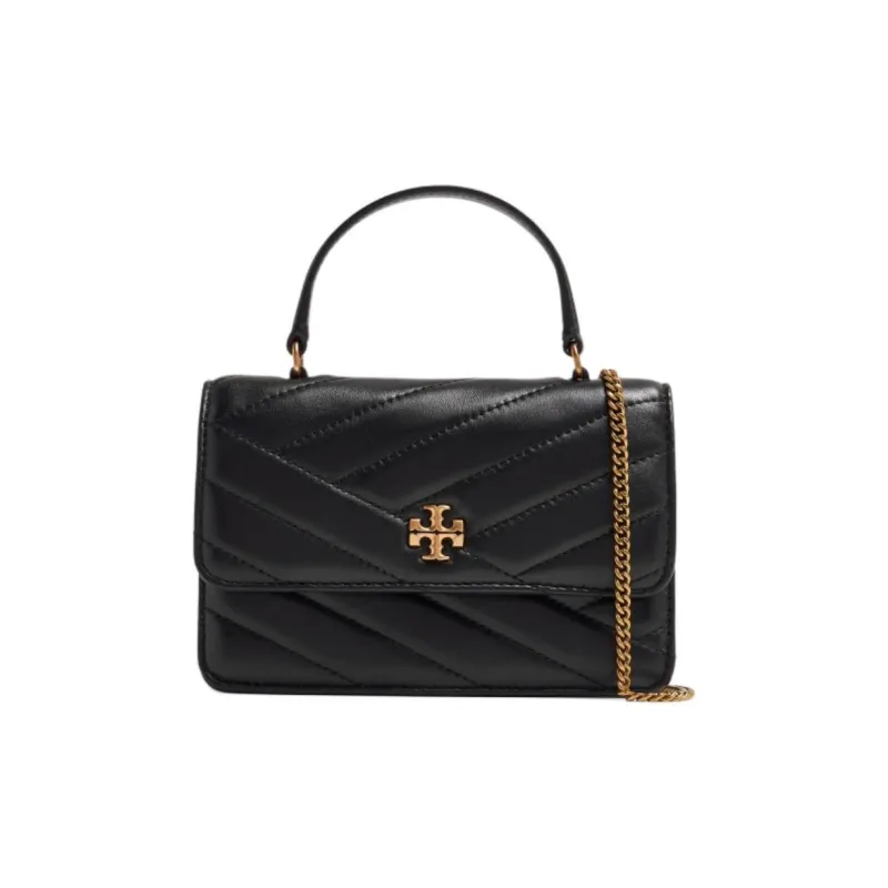 TORY BURCH Leather Envelope Bag, Portable Crossbody Bag, Shoulder Bag Mini Women's Black-2