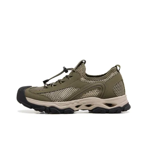 CAMEL Anti Slip Wear Resistant Low Top Trekking Shoes Men's Army Green