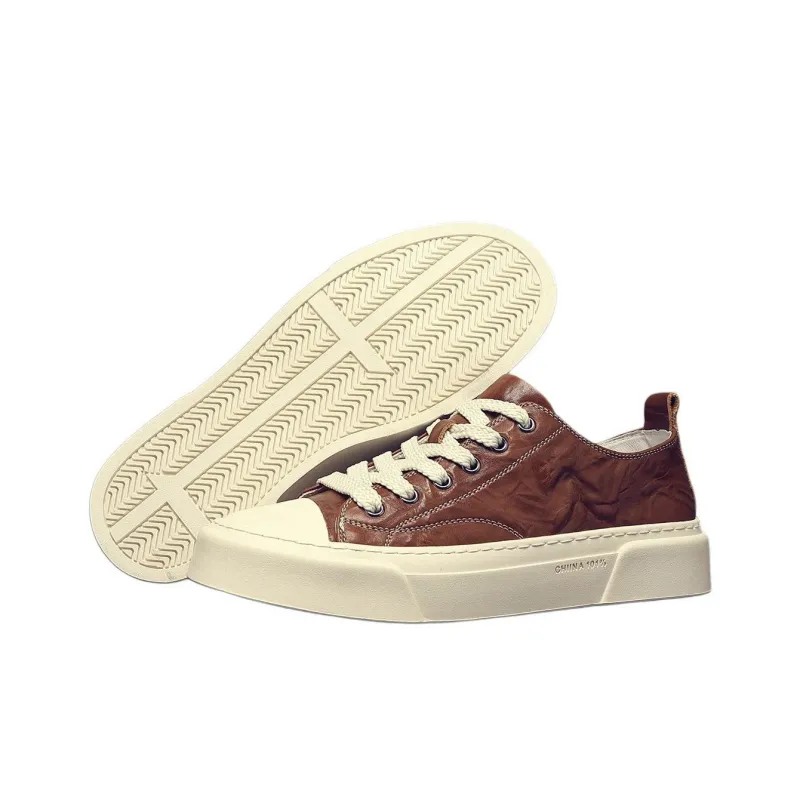 JANE HARLOW Low-Top Skateboard Shoes Men's Coffee-4