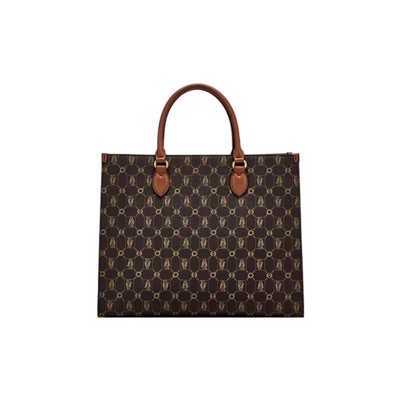 Hush Puppies Synthetic Leather Tote Bag Shopping Bag Shoulder Bag Handbag Large Size Women's Khaki/Beige Apricot/Coffee-10