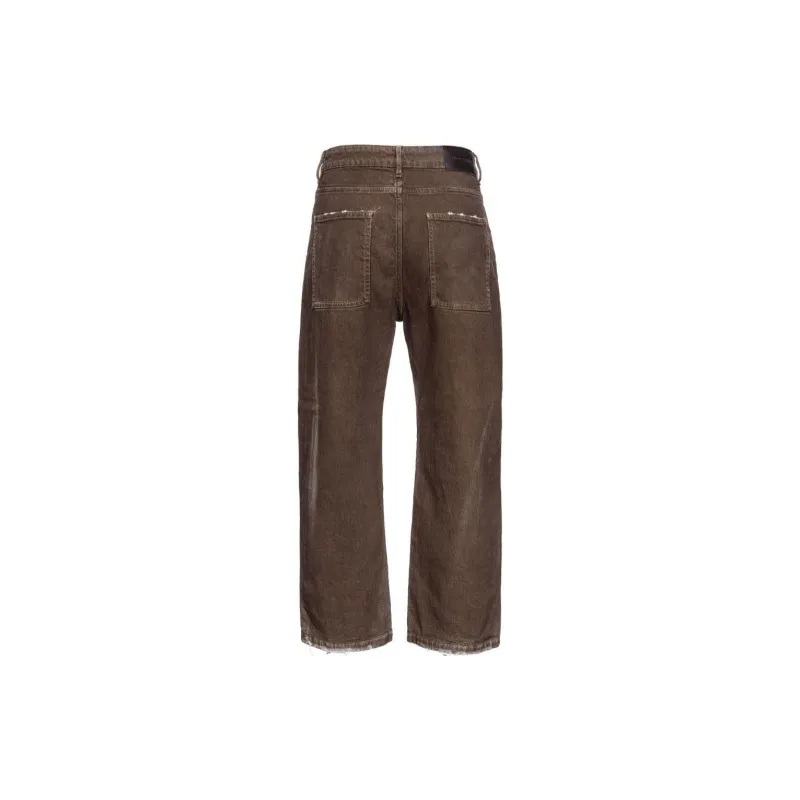 PINKO Mixer Distressed Straight-Leg Jeans-1