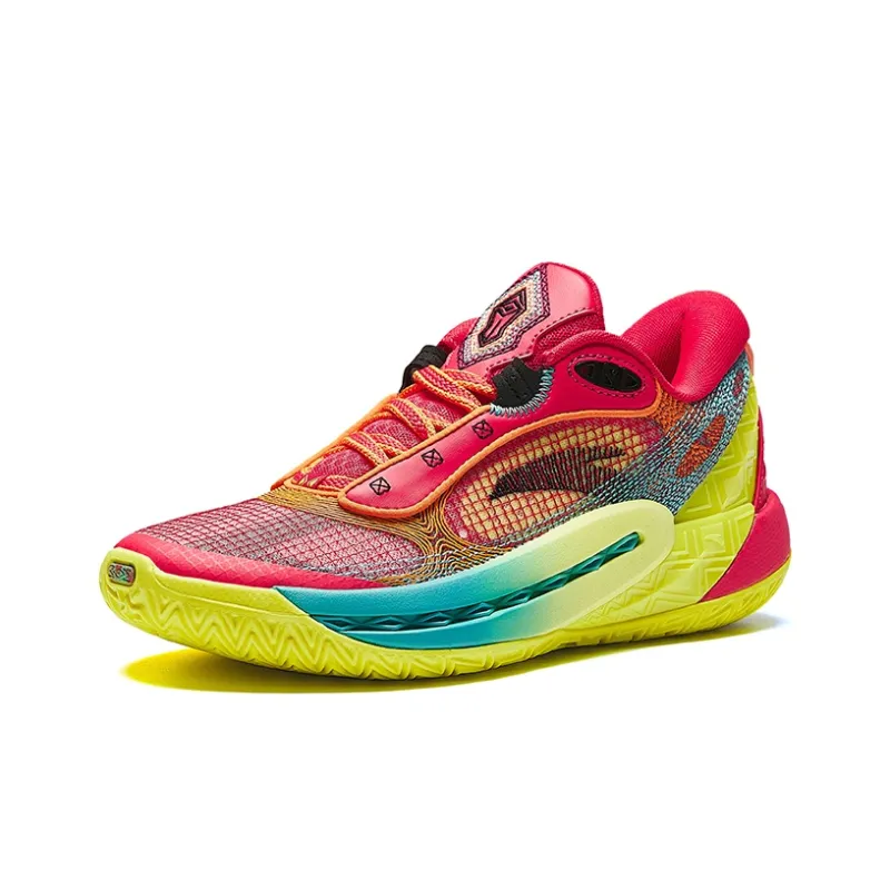Anta Tide 6 Cushioned Slip-Resistant Low-Top Basketball Shoes Women's Red Yellow-1