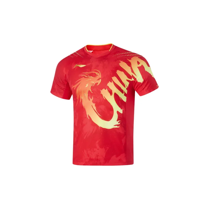 LiNing Table Tennis Series T-Shirt Unisex Crimson Cherry-0