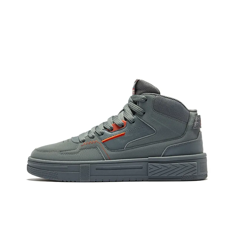 Erke Pact 3 Wear Resistant Slip Resistant Mid Top Skateboard Shoes Men's Deep Cool Gray-0