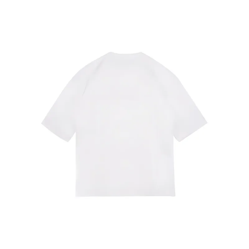Cheng Jin Yi Bureau Drop Shoulder Sleeve T-Shirt Unisex White-1