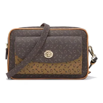 Why Artificial Leather Shoulder Bag, Crossbody Bag Medium Size Women's Coffee With Caramel/Milk Tea With Rice