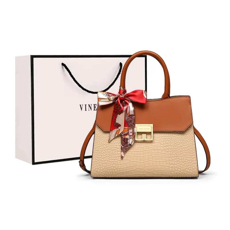 VINEY Synthetic Leather Handbag, Shoulder Bag, Crossbody Bag, Mom Bag Tubas Women's Red-6