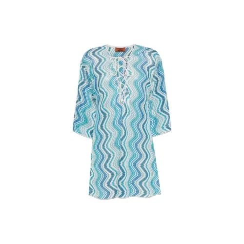 MISSONI Long-Sleeved Dresses Women's Aqua Blue