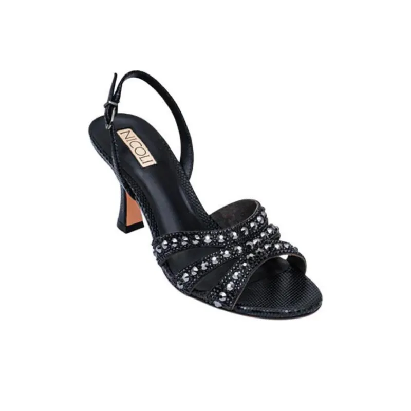 NICOLI Cosoria Strap Sandals 8.5cm Women's Black-2