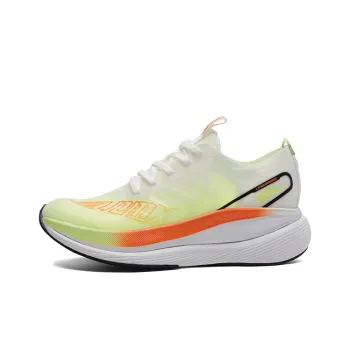 LPMX Cushioning Breathable Low-Top Sprint Running Shoes Unisex White Magnolia Orange/Olympic Edition