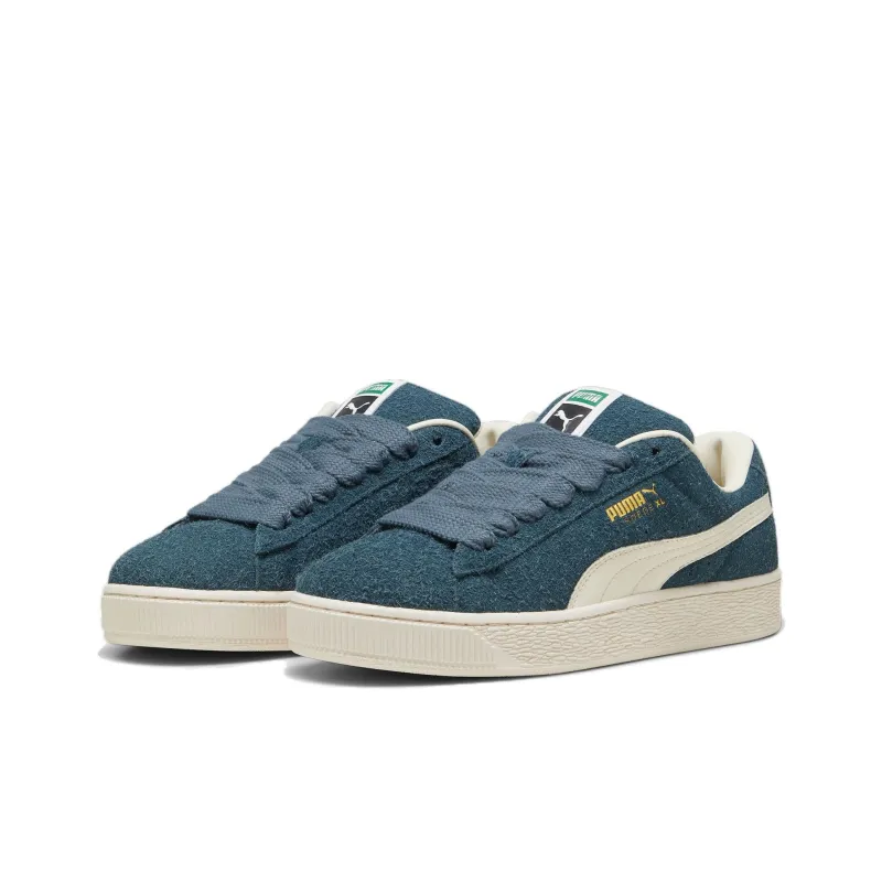 PUMA Suede Anti Slip Wear Resistant Low Top Skateboard Shoes Men's Dark Blue White-2