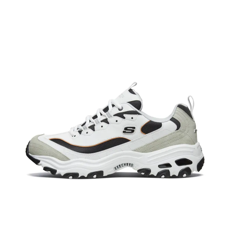 Skechers D'LITES 1.0 Anti Slip Wear Resistant Low Top Chunky Sneakers Men's White Gray-1
