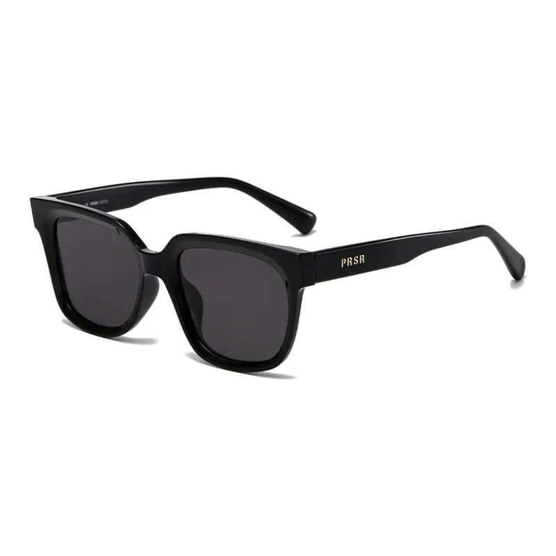 Prsr Plate Frame TR/Memory Plastic Square Sunglasses Unisex Black/Blue Gray-0