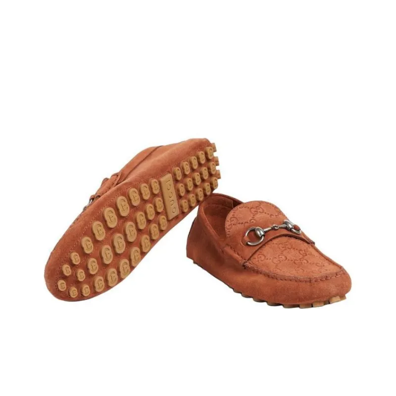 GUCCI Horsebit Beanie Shoes Men's Brown-5