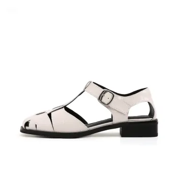 CHRISTINE SHEII Roman Sandals Women's Ceramic Milky White