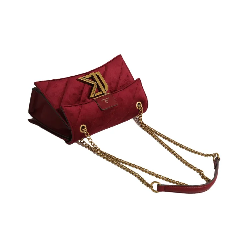 MISS GAIL Artificial Leather Handbag Shoulder Bag Crossbody Bag Medium Size Women's Red-11