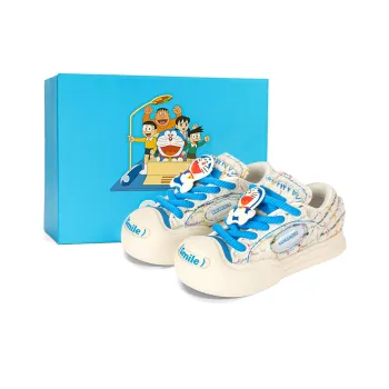 Ouder Smiler Open Ended Laugh Collection X Doraemon Anti Slip Wear Resistant Low Top Skateboard Shoes Unisex Ecru