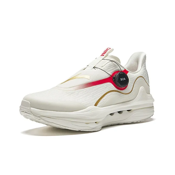 Anta Cushioning Slip Resistant Low Top Running Shoes Men's Ivory White-1