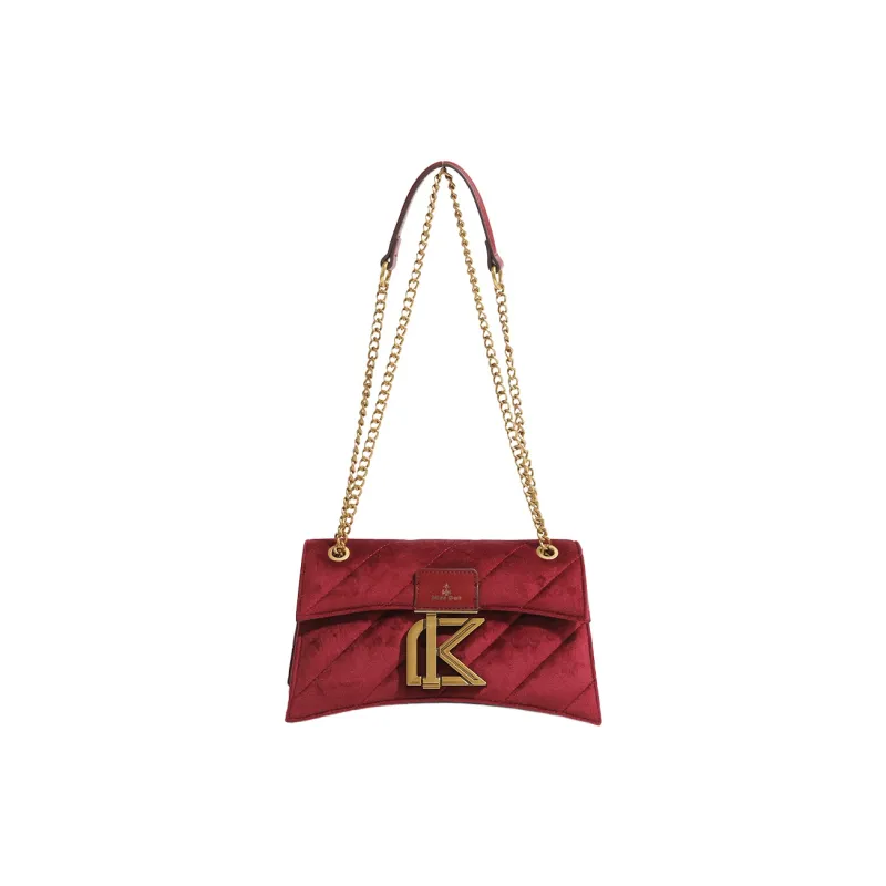 MISS GAIL Artificial Leather Handbag Shoulder Bag Crossbody Bag Medium Size Women's Red-7