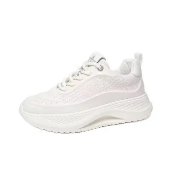 JANE HARLOW Breathable Lightweight Height Increasing Low-Top Casual Shoes Men's White