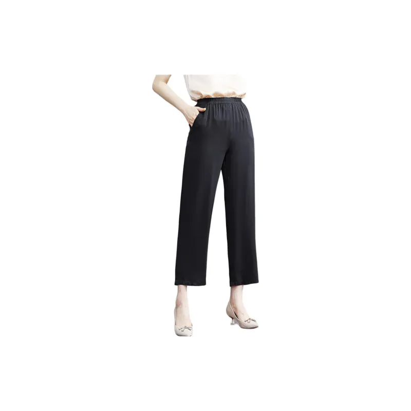Yi Mengyuan Silk Casual Pants Women's-10