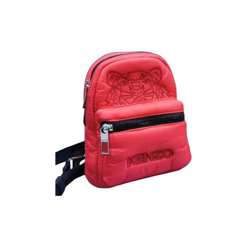 KENZO Nylon Backpack Crossbody Bag Unisex Red-1