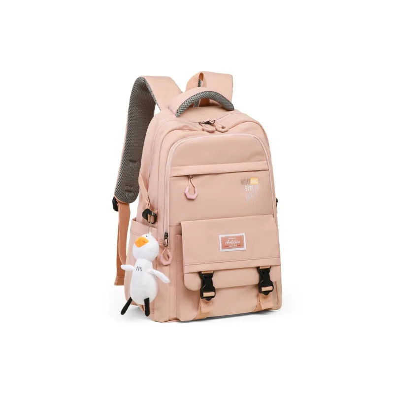 Kevin Cohen Nylon Fabric Backpack Laptop Bag Travel Bag Regular Women's Pink-2