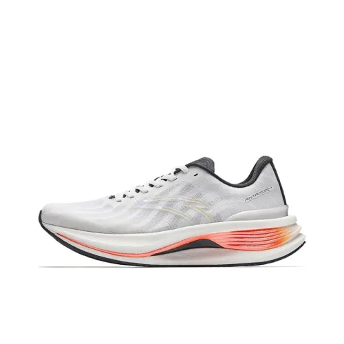 ANTA Running Shoes Men Low-Top Pure White/Basic Black/Fluorescent Persimmon Red