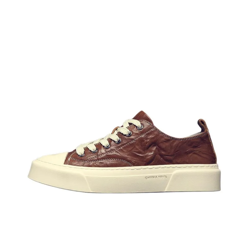 JANE HARLOW Low-Top Skateboard Shoes Men's Coffee-0