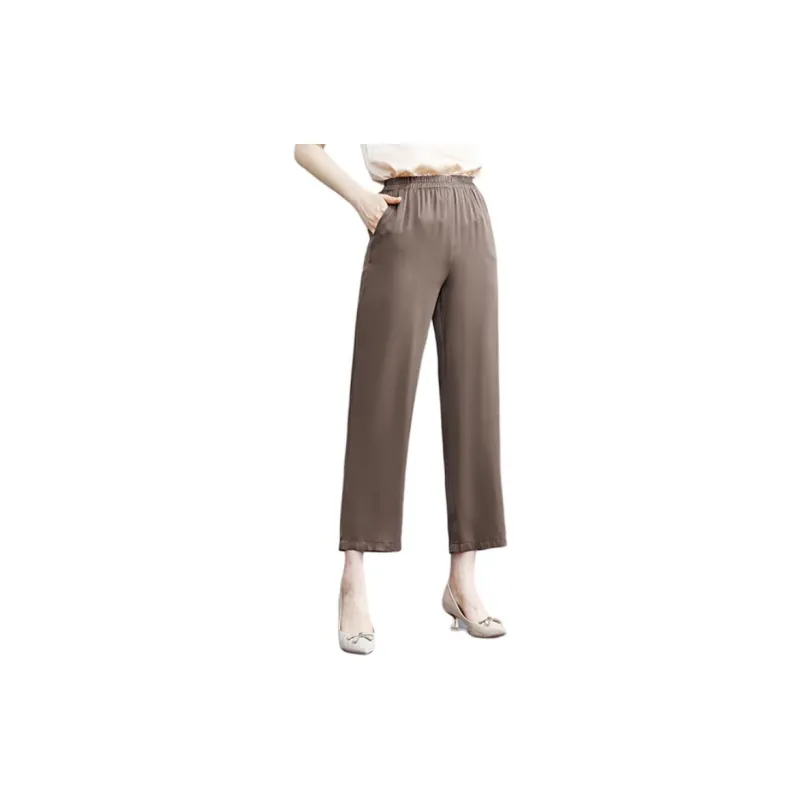 Yi Mengyuan Silk Casual Pants Women's-2
